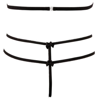 Unterwäschen-Set XL BH mit Neckholder und String im Set Spitzenset in Schwarz