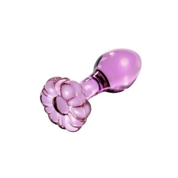 Anal Plug Dildo Analstöpsel Buttplug Icicles No 48 Blütenform Glasdildo Pink
