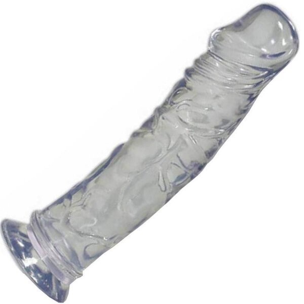 Crystal Clear Medium Dong Penis Dildo Saugfuß 19,5cm Jelly