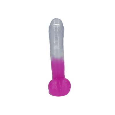 Penis Dildo lila/klar 19cm Saugfuß Dong Anal & Vaginal Soft Dildo