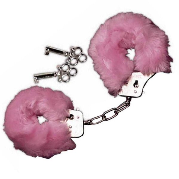Handschellen mit Plüschbezug Love Cuffs gepolstert pink