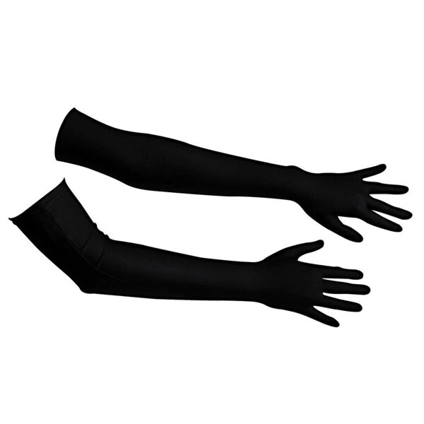 Handschuhe S-L Edel-Look aus Stretch-Satin. Schwarz