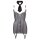 Sekretärinset S Strapskleid Mini-Kleid Kostüm Uniform Dessous-Set Schwarz/Weiss