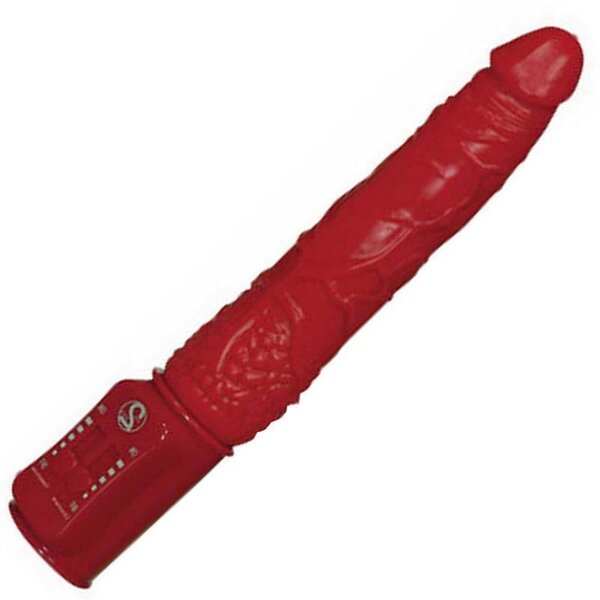 Vibrator realistisch Klitoris Stimulator Vibration Prall geädert Stoßfunktion. Rot