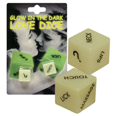 Würfel Glow-in-the-dark ENG   - Sexspiel Erotik Spiel für Paare Partnerspiel