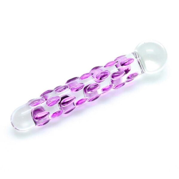 Glasdildo Sensual Glass Celine klar/violett 18cm Lust Massage