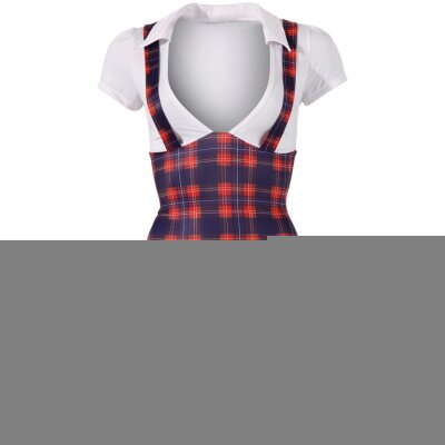 Schulmädchen-Kleid M Mini-Kleid Damen Dessous-Kleid Uniform Kostüm in Mehrfarbig
