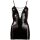 Mini-Kleid M Partykleid Kleid Wetlook-Kleid Minikleid mit Schnürung in Schwarz