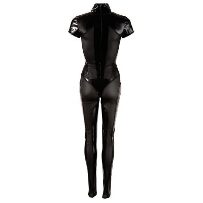 Catsuit XS Party-Outfit Overall Bodystocking Damen-Anzug Dessous Catsuit Schwarz