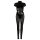 Catsuit S Party-Outfit Overall Bodystocking Damen-Anzug Dessous Catsuit Schwarz