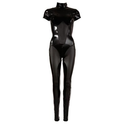 Catsuit M Party-Outfit Overall Bodystocking Damen-Anzug Dessous Catsuit Schwarz