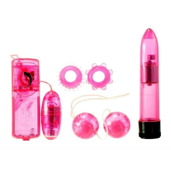 Clearkit 5teilig Vibrator Erotik Set Unisex pink transparent
