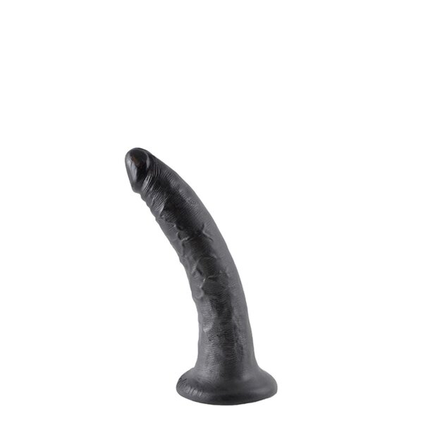 King Cock Penisdildo gebogen realistisch Saugfuß 18cm schwarz Sex Spielzeug Toys