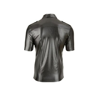 Leder Hemd aus einem Lederimitat leicht tailliert m. Druckknöpfen XL