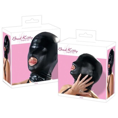 Kopfmaske schwarz Mundfrei Blickdicht Bondage Maske Kopfmaske Fetisch Maske