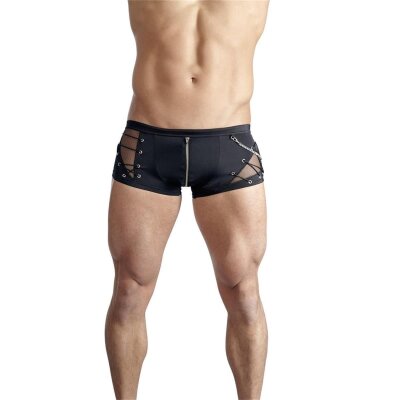 Herren Pants XL Männer Dessous Unterwäsche Short mit Reißverschluss & Schnürung