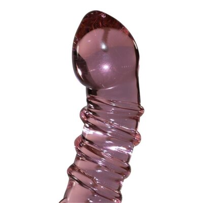 Glasdildo Icicles No 55 Doppel Dildo pink 19cm Lust Erotik Massage Noppen Rillen