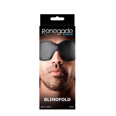 Augenbinde Maske aus Vinyl Schwarz Bondage Blindfold
