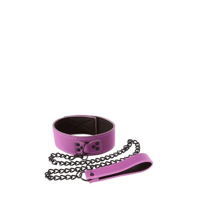 Halsfessel mit Leine Lila Lust Bondage Collar Purple