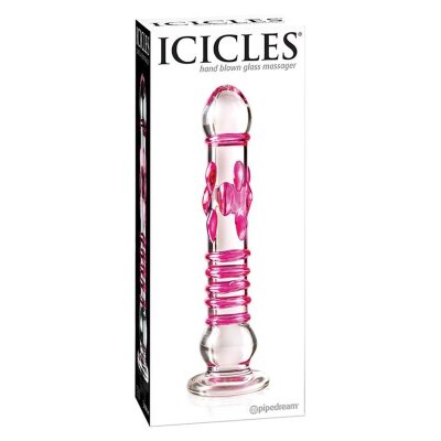 Icicles No 6 Glasdildo pink 17cm Lust Massage