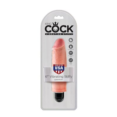 Vibrator realistisch Klitoris Stimulator Vibration King Cock Stiffy 6INCH Haut