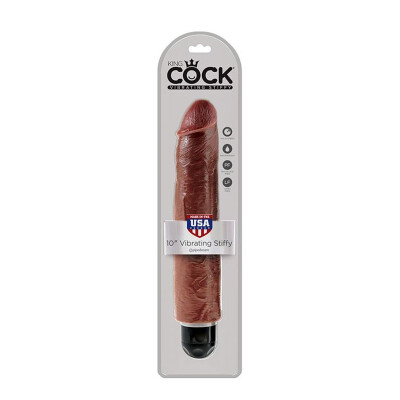 Vibrator realistisch Klitoris Stimulator Vibration King Cock Stiffy 10INCH braun
