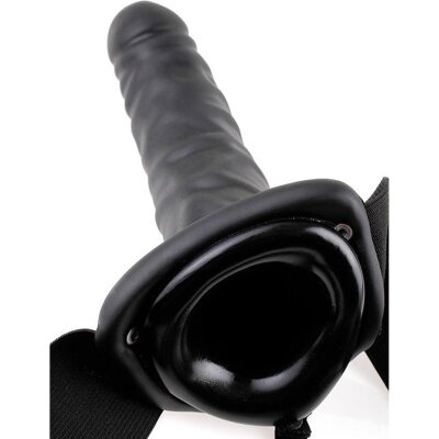 Hollow Strap-On Penisdildo Vibration Umschnall-Gurt schwarz Sex Spielzeug Toys