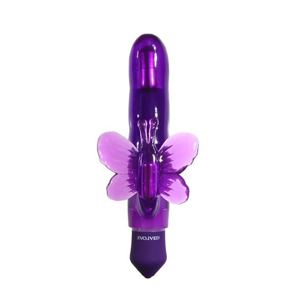 Vibrator mit Reizarm Schmetterlingsform Vibrator mit Klitoris-Stimulator Lila