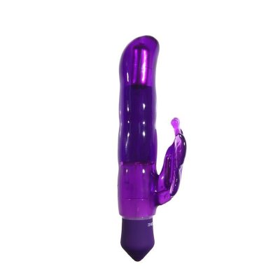 Vibrator mit Reizarm Schmetterlingsform Vibrator mit Klitoris-Stimulator Lila