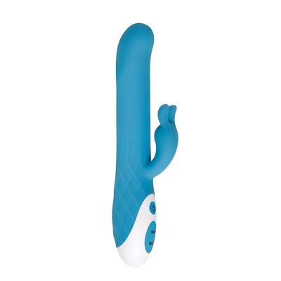 Vibrator Soft Bunny blau mit Reizarm Vibrator mit Klitoris-Stimulator Blau