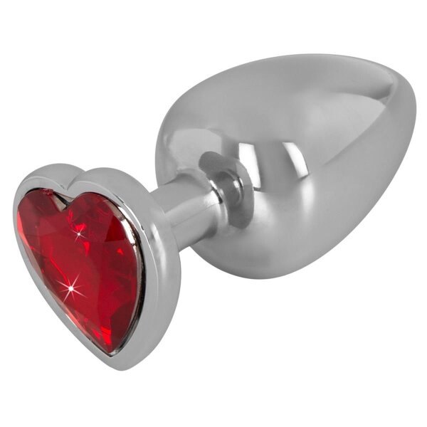 Anal Plug Dildo Analstöpsel Buttplug Herz Diamond Rot Groß Aluminium Silber