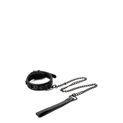 Halsfessel mit Leine Schwarz Sinful Black 1 Collar