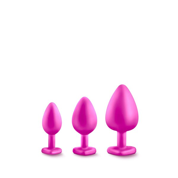 Anal Plug Dildo Analstöpsel Buttplug Bling Plugs Trainer Kit 3er Set Pink Edelstein