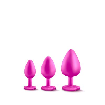 Anal Plug Dildo Analstöpsel Buttplug Bling Plugs Trainer Kit 3er Set Pink Edelstein