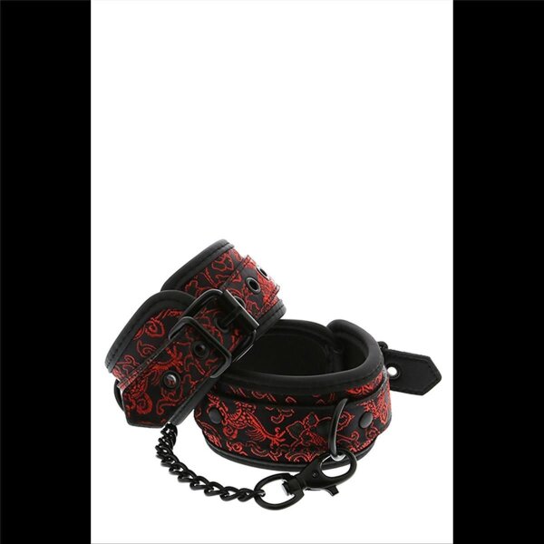 Fußfesseln mit Stickerei Rot Blaze Deluxe Ankle Cuffs