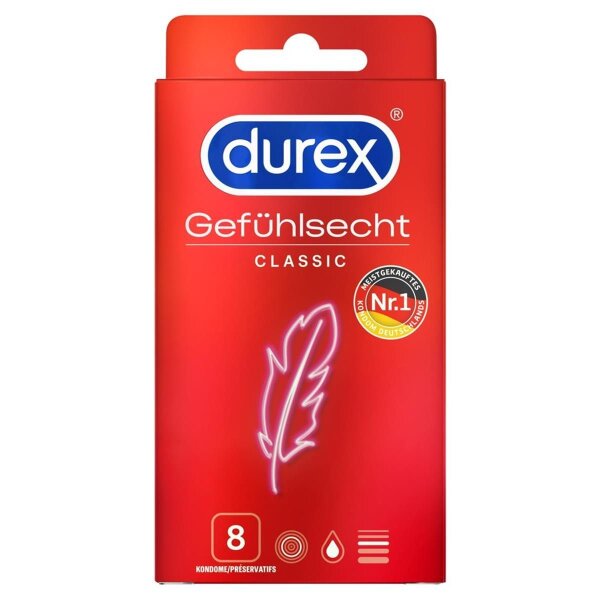 Kondome Condom Durex Gefühlsecht Classic 8 Kondome extra dünn hauchzart thin