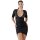 Figurbetonendes Kleid XL Halbarm Minikleid mit tiefem V-Ausschnitt Schwarz