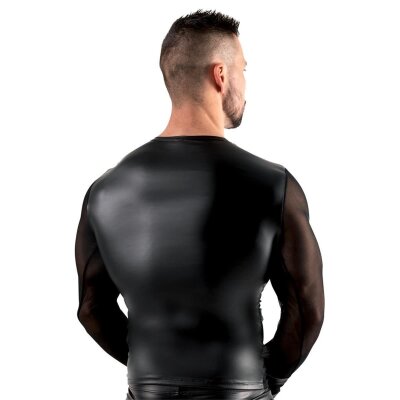 Langarm Shirt XL mit Fesselriemen Harness Powernet Mattlook Herren Männer Shirt
