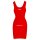 Latex Kleid XS Rot Hautenges Minikleid ohne &Auml;rmel mit rundem Ausschnitt Fetish