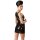 Latex Kleid XS Schwarz Hautenges Minikleid ohne &Auml;rmel mit rundem Ausschnitt