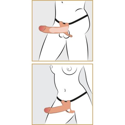 Strap On Umschnall Dildo Sleeve Penis Verlängerung Vergrößerung mit Hodenloch