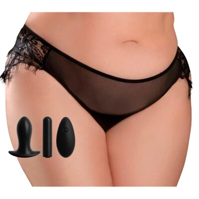 Vibro Slip String Panty mit Fernbedienung Plug Dildo Vibrator  Princess Panty XL-XXL