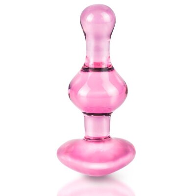 Glasdildo Analplug Anal Butt Plug Icicles No. 75 Pink