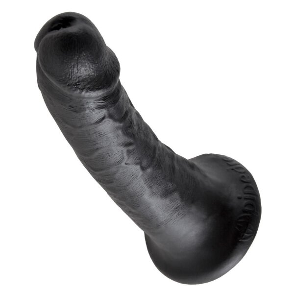 Dildo Naturdildo "6“ Cock"  gebogen 15cm Saugfuß schwarz