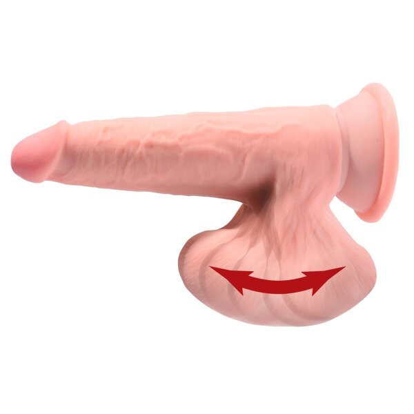 Dildo Saugfuß Anal Vaginal schwingenden Hoden 21cm