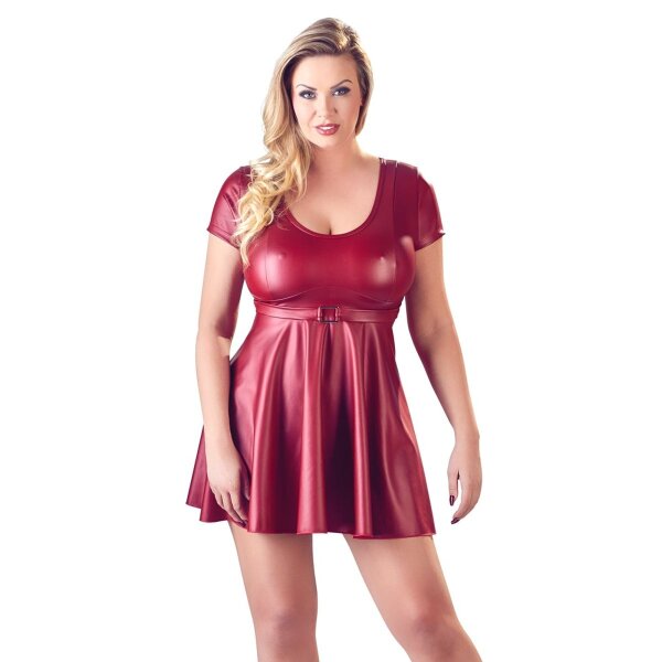 Rotes Kleid XL Minikleid Skaterkleid Gürtel Zierschnalle