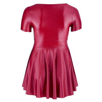Rotes Kleid 3XL Minikleid Skaterkleid Gürtel Zierschnalle