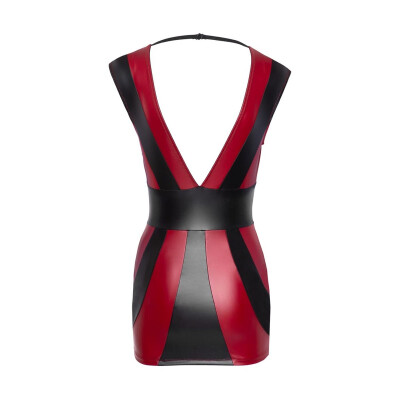 Kurzes Kleid rot/schwarz Streifen L Mattlook Minikleid