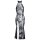 Langes Kleid XL Schwarz Transparent Powernet Blütendesign
