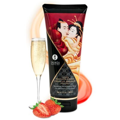 Shunga - Kissable Massage Cream Sparkling Strawberry Wine 200ml.